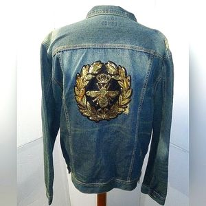 NEW Queen Bee Limited Edt Endangered Species Distressed Denim Jacket! 2XL Unisex